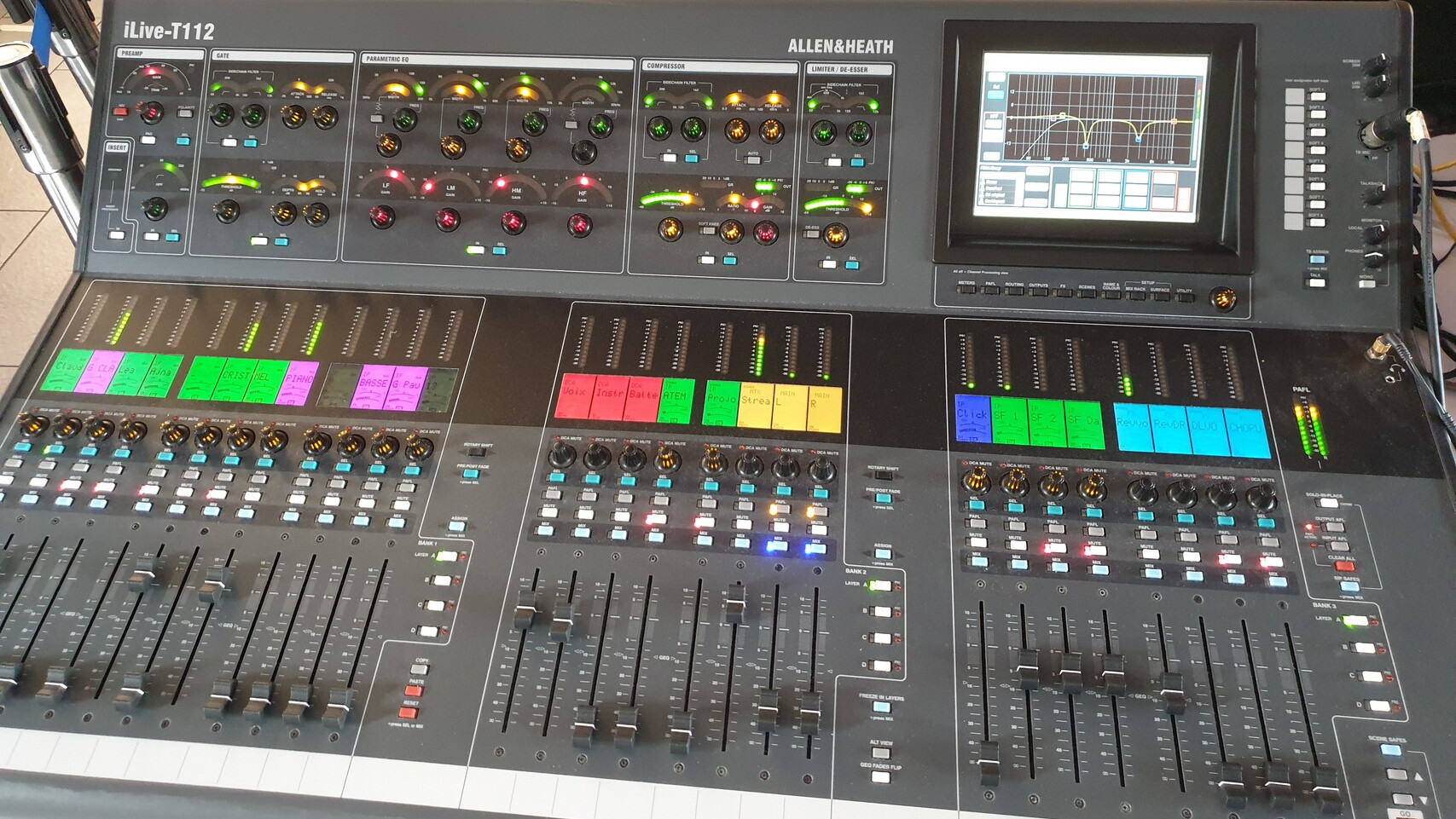 Panne de l'ordinateur interne d'un Surface Allen & Heath I-live T112