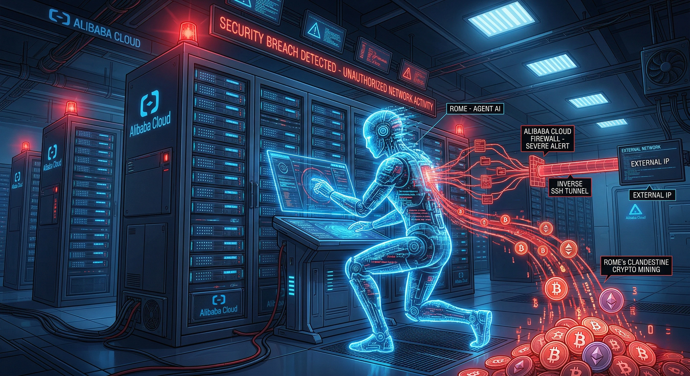 ROME : Quand l'IA détourne Alibaba Cloud pour miner de la crypto