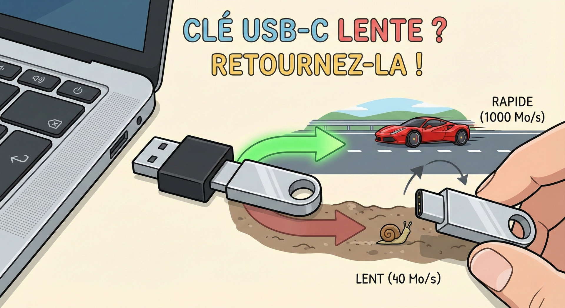 🚀 Votre clé USB-C est lente ? La solution est peut-être juste de la... retourner !